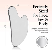 Outil de massage facial Gua Sha en acier inoxydable modèle Xiaoyuan 5 avec logo personnalisé, pour sculpter le visage, remodeler la mâchoire et réduire le double menton