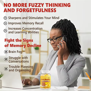 Gummies OEM 8-en-1 pour le Cerveau Sans Sucre, à la Phosphatidylsérine, Bacopa, Ashwagandha, Curcuma, pour la Performance Cognitive, l'Humeur et l'Énergie, Goût Mangue, à Croquer - Product Image 3
