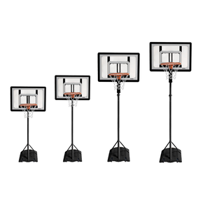 Système de panier de basket portable d'extérieur avec support réglable de 7,5 à 9,2 pieds, panneau de 32 pouces et roues – Équipement de terrain intérieur pour jeunes - Product Image 2