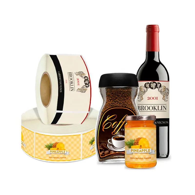 Emballage personnalisé, étiquette de bouteille de vin en papier texturé, étiquette imprimée, étiquette de vin rouge pour bouteille en verre, vente en gros