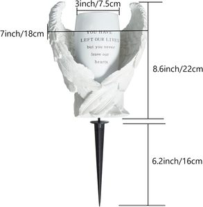 Vaso per Fiori in Resina a Forma di Ali d'Angelo per Cimitero <span class=keywords><strong>con</strong></span> Foro di Drenaggio e Supporto - Regalo Commemorativo per i Propri Cari Perduti - Product Image 6