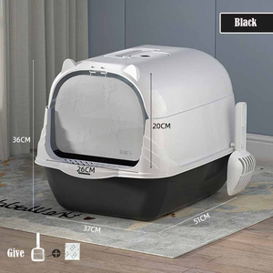 <span class=keywords><strong>Bac</strong></span> à litière pour chat pliable en plastique, fermé, écologique, anti-odeur, portable, à bords hauts, anti-éclaboussures, pour maisons multi-chats - Product Image 1