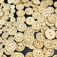 100 pièces/paquet boutons en bois marqués boutons de bol de lettrage en bois massif