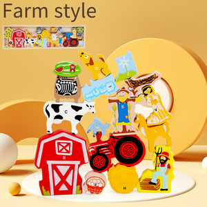 COMMIKI Tinker jouets blocs de construction en <span class=keywords><strong>bois</strong></span> modèle en <span class=keywords><strong>bois</strong></span> Kits de blocs de construction assemblage jouet cadeau en <span class=keywords><strong>bois</strong></span> empilable animaux blocs jouet - Product Image 5