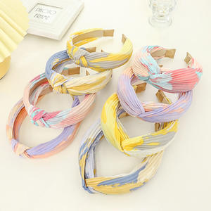 Go Party 7cm de large Tie Dye <span class=keywords><strong>Noeud</strong></span> <span class=keywords><strong>Bandeau</strong></span> Croix Bandeaux Plissés <span class=keywords><strong>Maquillage</strong></span> Cheveux Cerceau Bandes De Cheveux Pour Femmes Filles Accessoires De Cheveux - Product Image 2