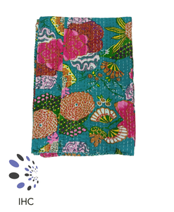 Floral Print Bed Covers Cotton <b>Kantha</b> Quilt Bedding Bedspread <b>Throw</b> Blanket Home Decor Bedding Printed Duvet Blanket - Product Image 1