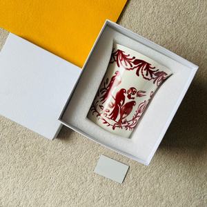 Macetas de cerámica creativas hechas a mano de color rojo y blanco, maceta de cerámica para regalo de amigo - Product Image 3