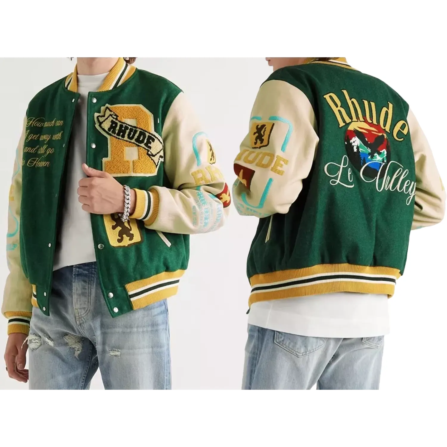 Groothandel Lente Oem Custom Winter Vintage School College Mannen Jassen Jas Wol Letterman Bomber Baseball Varsity Jacket Man