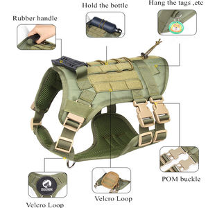 頑丈ナイロンペット用防水ベストカスタムロゴ調整可能戦術犬用ハーネス - Product Image 2