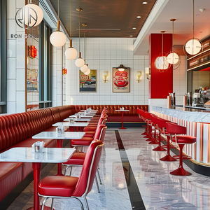 Conjunto de Muebles para Cafetería, Restaurante o Comercio: Sofá, Sillas y Mesa de Mármol para Comedor - Product Image 2