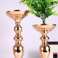 HS-302 Table En Métal or De Mariage Fleur Trompette Vase Table Décoratif se Maîtresse