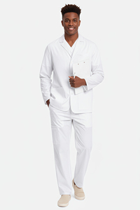 Bata de Laboratorio Protectora de Manga Larga Blanca para Hombre, para Químicos y Médicos / Poliéster + Spandex - Product Image 2