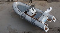 Bateaux pneumatiques semi-rigides (RIB) en Hypalon et fibre de verre de 480 cm (16 pieds) avec toit ouvrant et moteur hors-bord, pliables, en aluminium, pour la pêche - À vendre