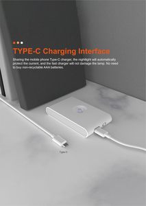 Vente en gros de lampes de nuit à détecteur de mouvement magnétique rechargeables, allumées de la nuit à l'aube, pour couloir, cuisine, chambre d'enfants, LED - Product Image 5