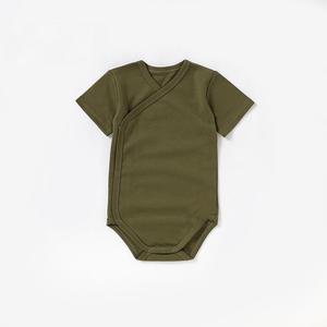Mameluco de Manga Larga para Bebé 100% Algodón Puro, Cierre con Botones a Presión, Color Sólido, Unisex, Ropa de Verano, Body para Recién Nacido, Transpirable y Suave - Product Image 1