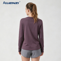 Camiseta de Manga Larga con Cuello Redondo de Algodón Mercerizado con Nitrógeno Líquido Kuenzi RTS, 100% Algodón, 190 g/m², Talla Grande para Mujer