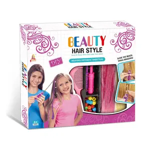 Hot sale plastic fashion jewelry woven hair beading toy set girls diy kit
