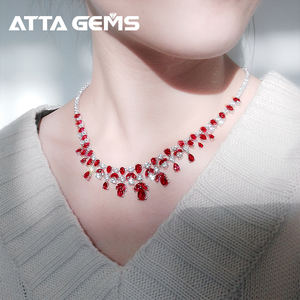 실험실 루비 커런덤 펜던트 925 스털링 실버 사파이어 목걸이 루비 펜던트 쥬얼리 약혼 선물 - Product Image 5