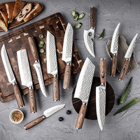 Grandsharp Ensemble de Couteaux Professionnels de Cuisine en Acier Inoxydable – Couteaux Kiritsuke, Chef, Santoku, Nakiri, à Désosser, Universel et d'Office