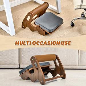 Repose-pieds pour sous le bureau au travail, repose-pieds à bascule réglable avec 3 positions de hauteur et barre transversale souple - Product Image 6