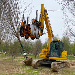 Shandong <b>Tree</b> Spade Skid Steer Excavator <b>Tree</b> Transplanter Machine Gear Core 6 Ton 800kg <b>Weight</b> 1 Year Yellow - Product Image 6