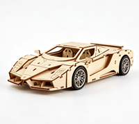Modèle de supercar en bois à assembler soi-même, puzzle 3D en bois, kit de construction de voiture de sport, jouet éducatif artisanal