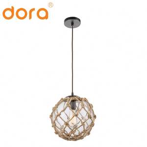 Le moderne lampade da cucina dorate possono essere <span class=keywords><strong>paralume</strong></span> in vetro personalizzato fai da te e illuminazione del lampadario in corda di canapa - Product Image 1