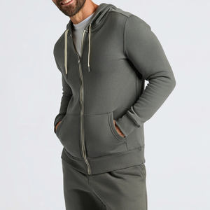 Veste à capuche zippée personnalisée en tissu éponge uni polyester/coton, style vintage, saison automne, <span class=keywords><strong>marque</strong></span> ODM - Product Image 4