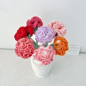 Mejor <span class=keywords><strong>precio</strong></span> Producto terminado <span class=keywords><strong>Ramo</strong></span> tejido a mano Clavel de ganchillo Flor de ganchillo artificial para decoración de regalo - Product Image 4