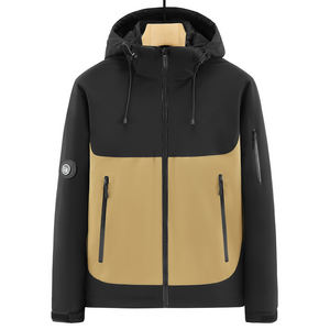 Chaqueta de hombre personalizada con logo, nueva colección otoño-invierno, con combinación de colores, cálida, cortavientos e impermeable, con capucha y forro de terciopelo. - Product Image 5