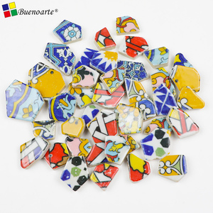 <span class=keywords><strong>Azulejos</strong></span> de <span class=keywords><strong>Mosaico</strong></span> de Cerámica Rota, Modernos, Esmaltados, Irregulares, Azules y Blancos, <span class=keywords><strong>Azulejos</strong></span> de <span class=keywords><strong>Mosaico</strong></span> de Porcelana para Manualidades al Aire Libre - Product Image 2