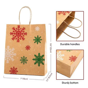 Bolsas de Regalo de Navidad de <span class=keywords><strong>Papel</strong></span> <span class=keywords><strong>Kraft</strong></span> Reutilizables Personalizadas con Asas, Bolsas para Envolver Regalos, Dulces y Golosinas - Product Image 2