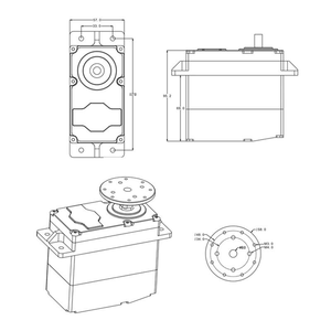 Nouveau Servo Métallique à Couple Élevé SUPER500 12V 24V 300kg.cm 0.5S/60 Degrés BEC 5V PWM 1-2MS pour Bras Robotique DIY, Modèles d'Avions et Ailes Fixes - Product Image 5