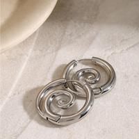 Boucles d'oreilles créoles spirales en acier inoxydable plaqué or 18 carats, nouveau style d'été, motif spirale anti-moustiques, pour femme