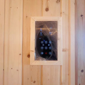 Collection de toiles de chauffage électrique en bois massif de cèdre rouge avec grain de bois et oeuvre en verre pour villas - Product Image 6