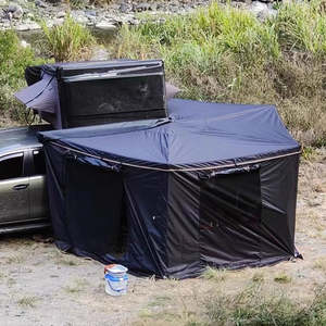 Auvent de voiture autoportant 180, poteau en aluminium rétractable, tissu Oxford imperméable avec lumière LED pour SUV et <span class=keywords><strong>camping</strong></span> - Product Image 1