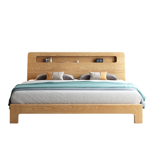 Modern Nordic Solid Wood Platform <b>Bed</b> Ash 1.5M 1.8M <b>Space</b> <b>Saving</b> Bedroom Furniture - Product Image 4