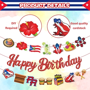 Huancai <span class=keywords><strong>Puerto</strong></span> <span class=keywords><strong>Rico</strong></span> Feliz cumpleaños Banner <span class=keywords><strong>Coqui</strong></span> Rana Guirnalda <span class=keywords><strong>de</strong></span> papel Banderines colgantes <span class=keywords><strong>para</strong></span> suministros <span class=keywords><strong>de</strong></span> fiesta <span class=keywords><strong>de</strong></span> cumpleaños puertorriqueños - Product Image 3