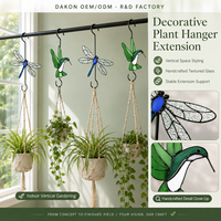 Support de suspension décoratif pour plantes en vitrail, pour paniers de fleurs en pot, fournitures de jardin, art suspendu intérieur/extérieur