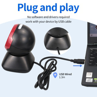 Lecteur de codes-barres à détection automatique à 360 degrés haute vitesse, lecteur de codes-barres de bureau USB 2D CMOS QR pour supermarché