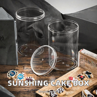 Boîte en plastique transparente cylindrique, conteneur d'emballage rond transparent avec couvercle pour bonbons, cosmétiques, cadeaux, desserts, bougies