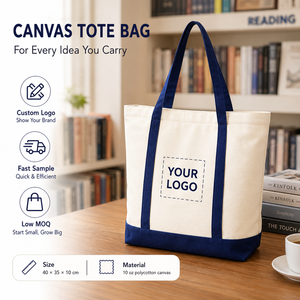 Bolsa de Tela Personalizada con Logotipo Bordado en Color Sólido, Bolsa de Compras Reutilizable para Librerías y Bibliotecas, Regalo - Product Image 5