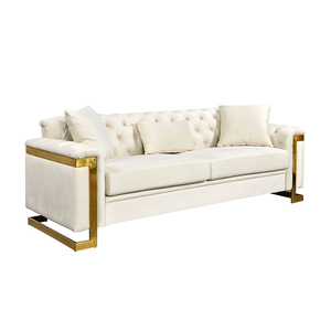 Sofá Cama Modular Semicircular de 3 Plazas Sans Luxury Living Room, Tapizado en Tela Azul, para Taller - Product Image 5