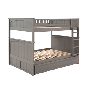 Muebles Modernos para el Hogar, Literas de Madera para Dormitorio, Muebles con Estructura de Litera Completa sobre Completa con Cama Nido Individual - Product Image 4