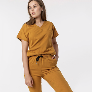 Comodo Set di Scrub uniforme da infermiera morbida elasticizzata medico dentista fisioterapista Set di Scrub dietitiano uniforme medica sottile - Product Image 2