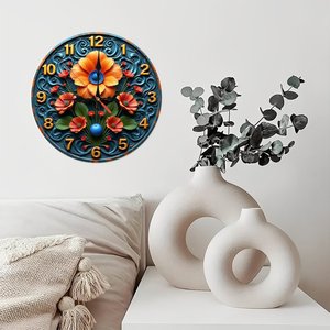 Round Wooden Wall <b>Clock</b> 25x25cm Casual Modern Quiet Non Ticking Home Office Corridor Hanging <b>Clock</b> - Product Image 3