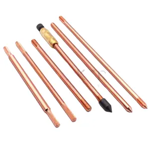 Factory specialized in produce Copper Layer 0.25mm 17.2mm 16mm 5/8'' 3/4'' 8ft 10ft Copper weld rod ground rod earth rod