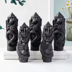 Venta al por mayor de Shungita Pulida Tallada a Mano, Varita de Piedra Curativa, Punta de Cristal, Torre de Dragón de Shungita, Colección de Especímenes Minerales - Product Image 6