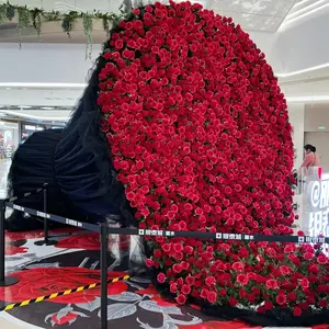 Jardín paisaje evento foto telón de fondo flor artificial gran boda flor fiesta flor para la venta