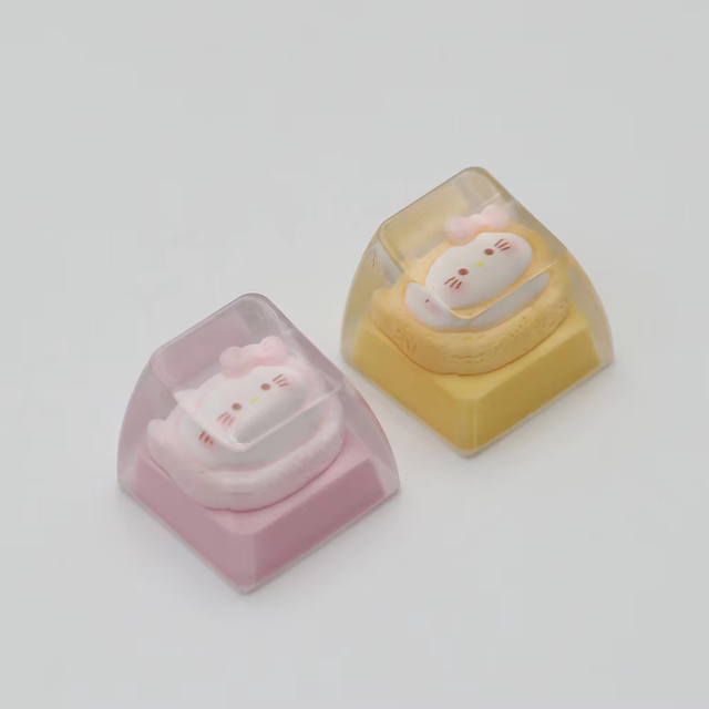 Kitty Cats Artisan Keycap Custom Handmade Resin Keycap RGB Keyboard Cherry MX Mechanical Gaming Keycap